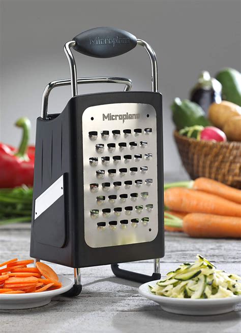 microplane 4-sided stainless steel multi-purpose box grater|kitchen graters shredders best rated.